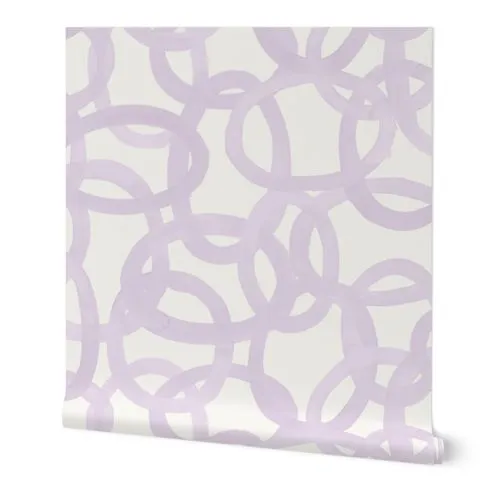 Lilac Circles Fabric Wallpaper