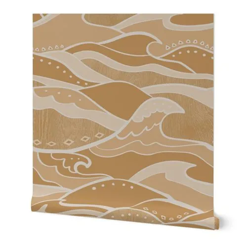 Steve's waves, Large Oak Mast Wallpaper