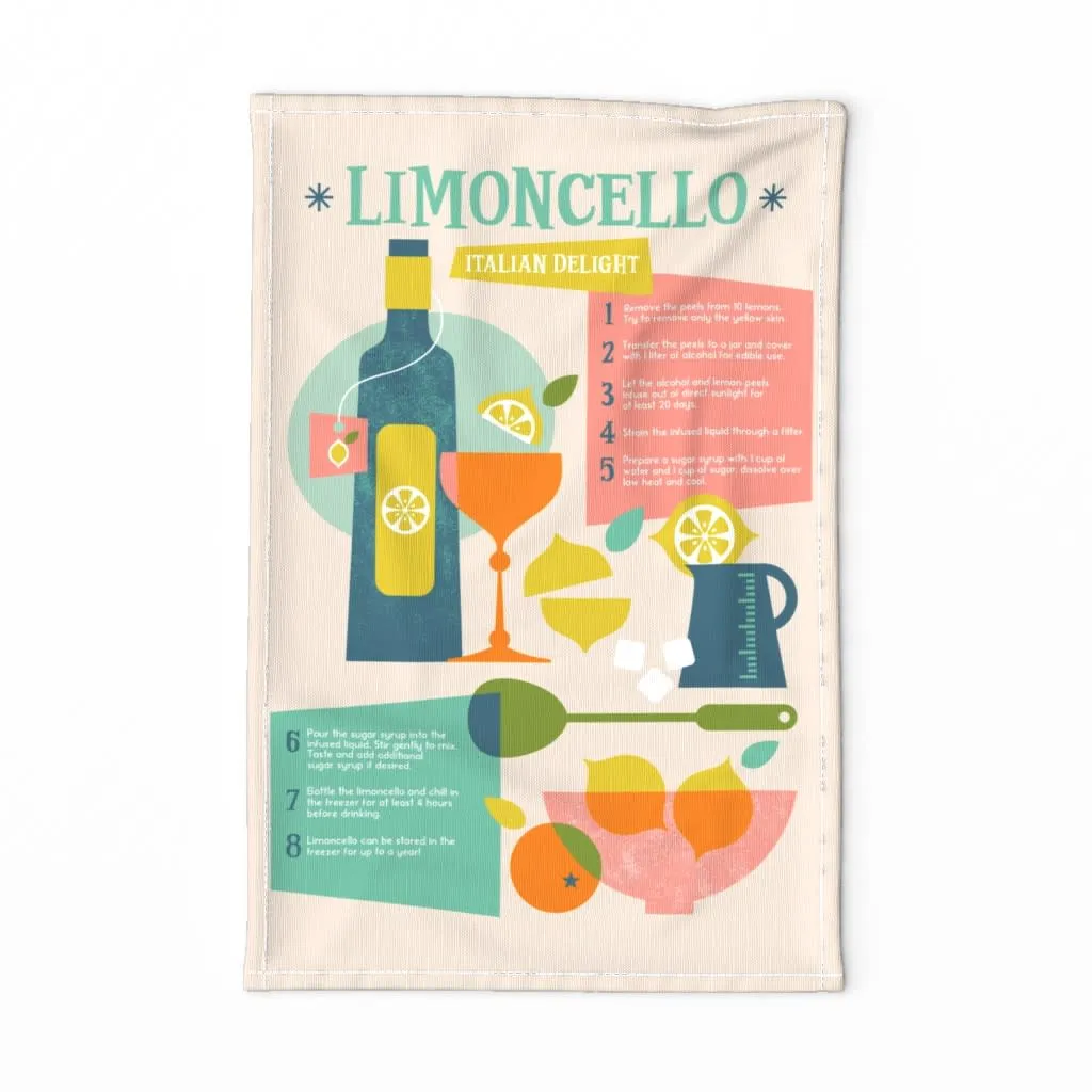 Limoncello recipe tea towel