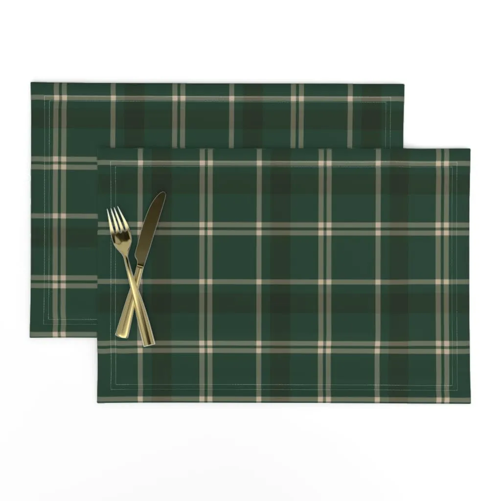 Green plaid placemat