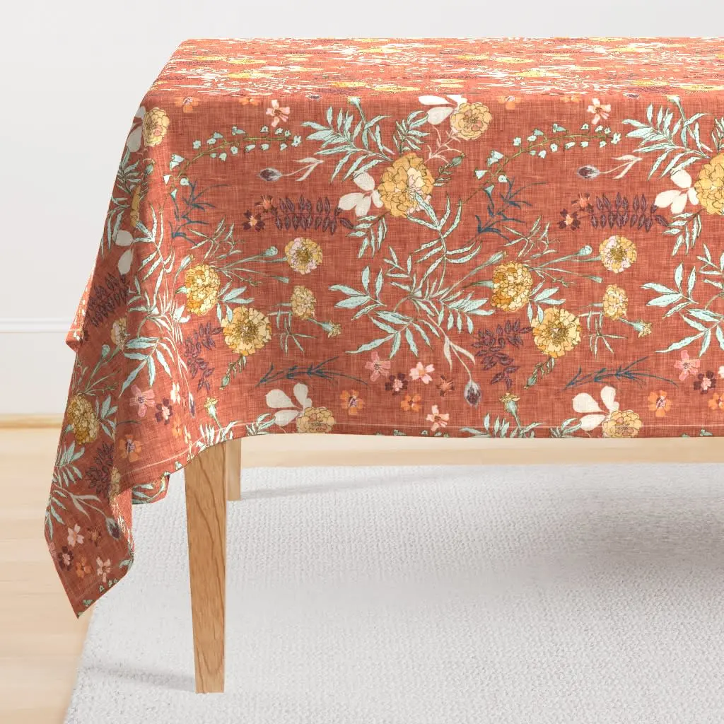 Floral rectangular tablecloth
