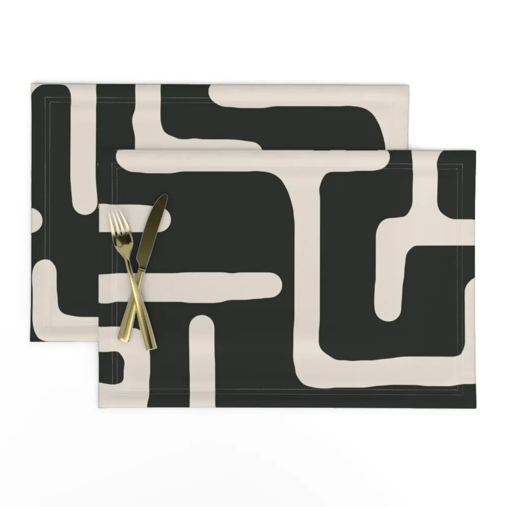 Black and white line placemats