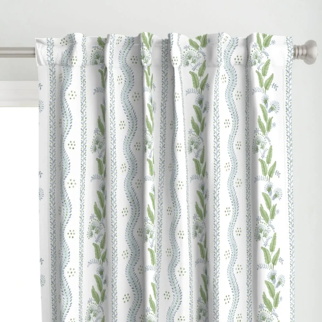 Floral striped curtains