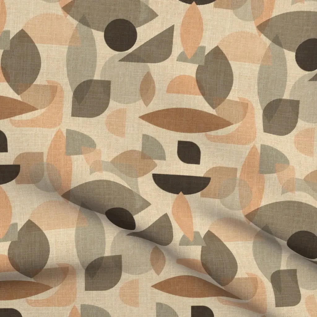 Modern neutral geometric printed fabric