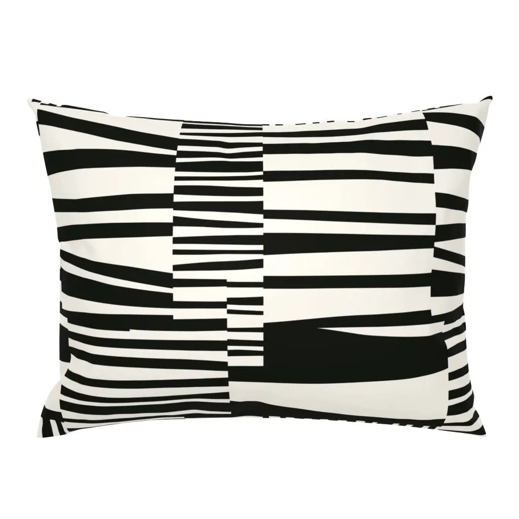 Black and white stripe standard pillow sham